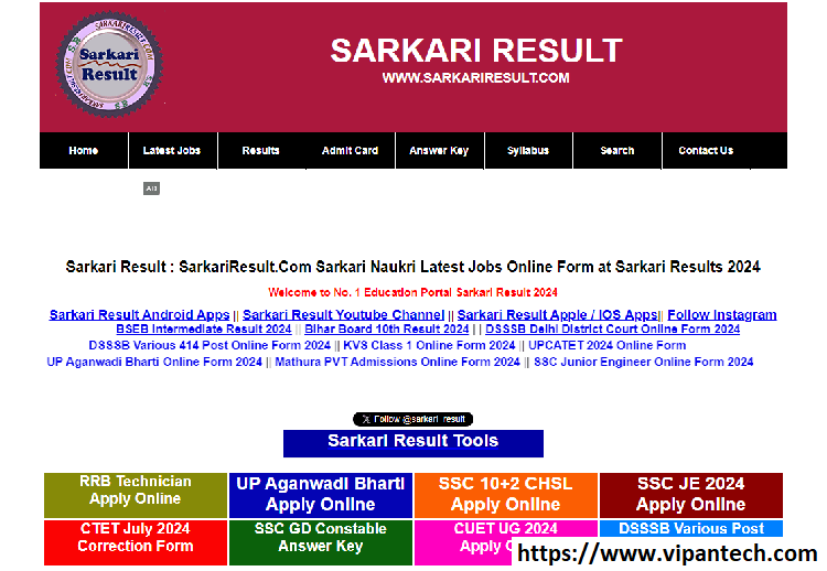 SarkariResult.Com: How Government Jobs Made Easy